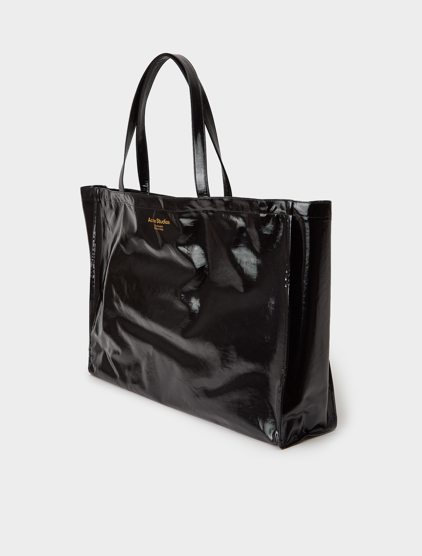 Acne Studios Coated Cotton Tote Bag in Black | Voo Store Berlin ...