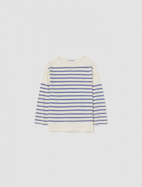 Acne Studios - Striped Long Sleeve Top in White - BL0350-100