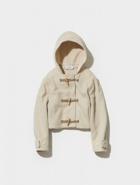 W 213 OW281 LF615 222 LEMAIRE CROPPED DUFFEL COAT IN ALMOND MILK