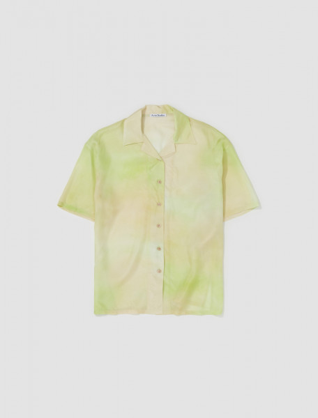 Acne Studios - Short Sleeve Shirt in Lime Green - AC0649-ABE0