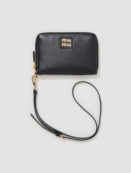 Miu Miu - Leather Passport Holder in Black - 5ML055_2E6Y_F0002