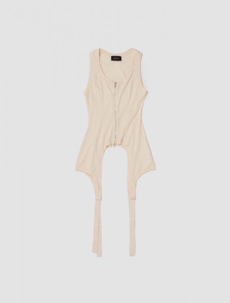 Simone Rocha - Sleeveless Zip-Up Bodysuit in Nude - TS363D-0553-NUDE PEARL