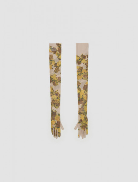 Dries Van Noten - Floral Mesh Gloves in Cream - 232-010101-7174-100