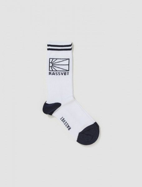 RASSVET - Knit Logo Socks in White - PACC13K008_3