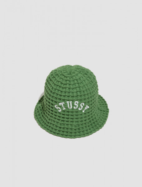 Stüssy - Waffle Knit Bucket Hat in Green - 1321201