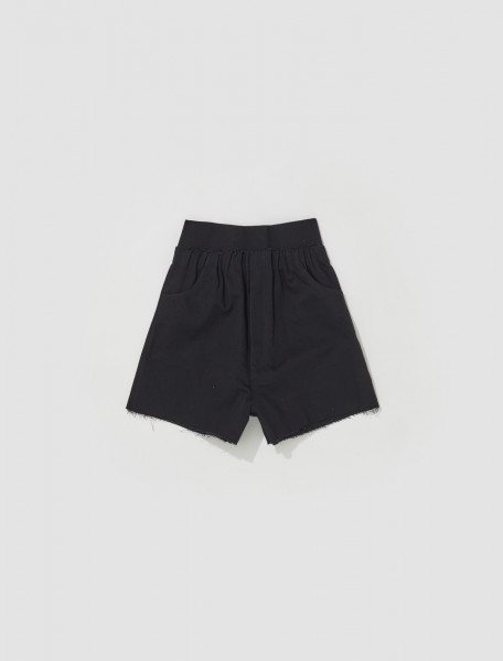 Raf Simons - Elastic Wide Denim Shorts in Black - 231-M330-10032-0099