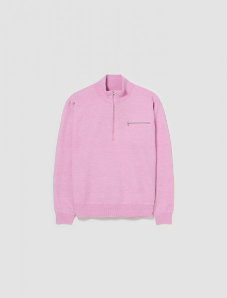 Stüssy - Half Zip Mock Neck Sweater in Pink - 117219