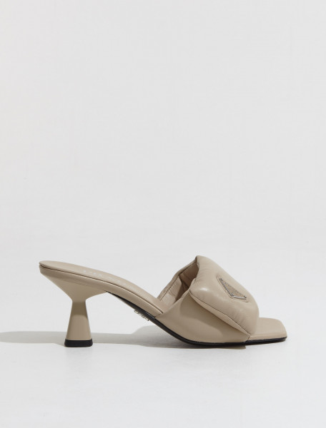 Prada - Padded Nappa Leather Sandals in Desert Beige - 1XX654_2DL8_F0F24