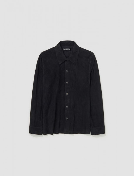 Our Legacy - Welding Shirt in Lithe Black Suede - M2249LL