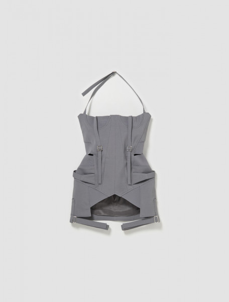 KNWLS - Lethal Corset Dress in Grey - SS24-LETHDR0GREY