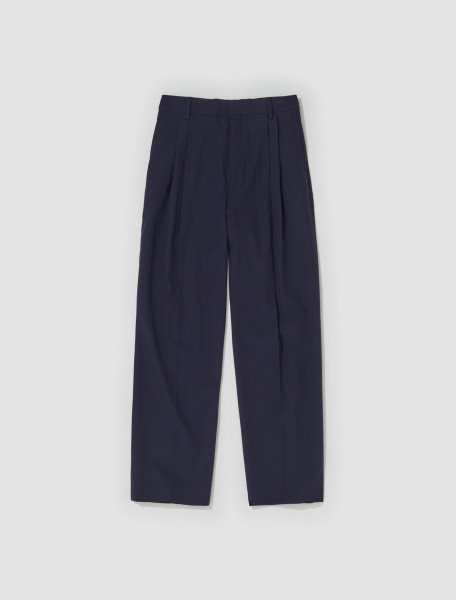 Dries Van Noten - High Waisted Pleated Pants in Navy - 232-020926-7062-509