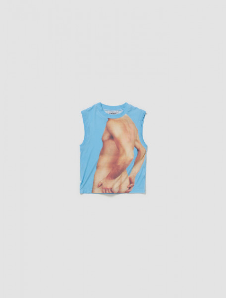Carne Bollente - Touch With The Eyes Tank Top in Blue - SS24TT0201