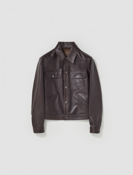 LEMAIRE   LEATHER TRUCKER JACKET IN MUSHROOM   LT117 LL207 BR440