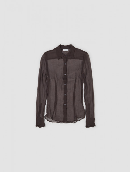 Dries Van Noten - Fitted Shirt in Dark Brown - 232-010757-7318-704