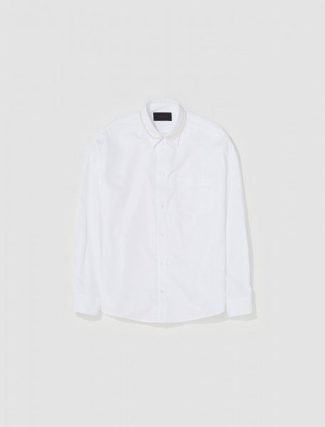 Simone Rocha - Pearl Collar Shirt in White - 5144B_1025