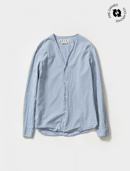 MARVIN1512212 MARNI STRIPED SHIRT IN BLUE & WHITE 
