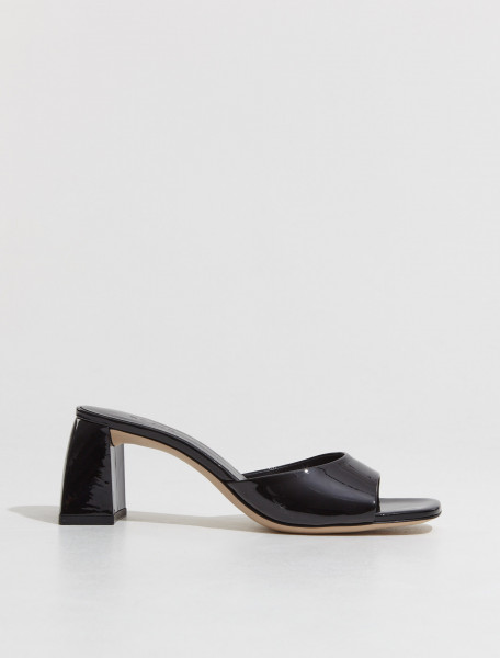 By Far - Romy Patent Leather Mule in Black - 22FWROMYMBLP