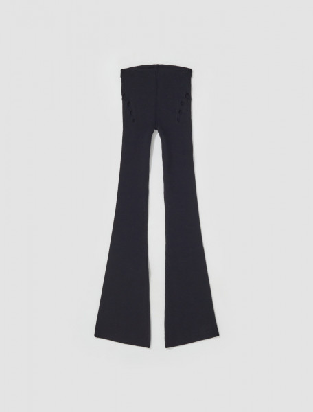 JEAN PAUL GAULTIER   FLARED TROUSERS WITH PERFORATED DETAILS IN BLACK   22 09 F PA055 M035 00