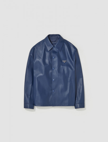 Prada - Nappa Leather Shirt in Blue - UPC199_1WDV_F073A