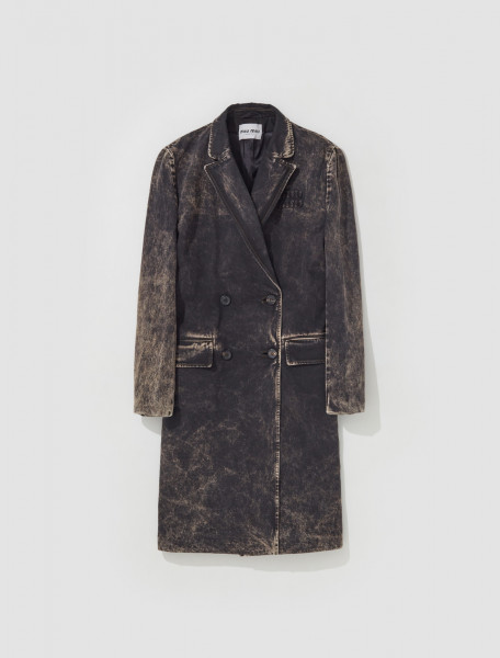 Miu Miu - Denim Coat in Black - GWS115_121H_F0002