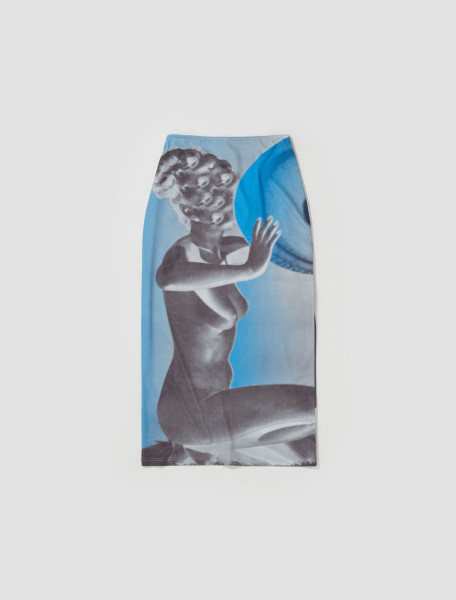 Elliss - Wood Print Denim Skirt in Multi Print - 4257102