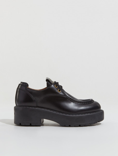 Miu Miu - Laced Up Shoes in Black - 5E964D_B4L_F0002
