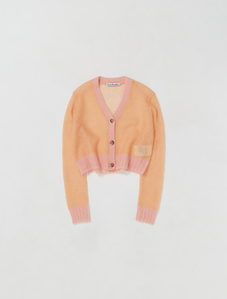 ACNE STUDIOS   CROPPED MOHAIR CARDIGAN IN APRICOT ORANGE   A60296 AC6 FN WN KNIT000382