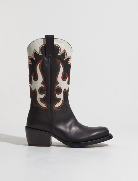 Dries Van Noten - Cowboy Boots in Black & White - MS231-564-102