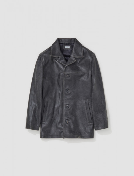 GUESS USA - Crackle Leather Coat in Jet Black - M3BL01L0R10-JBLK