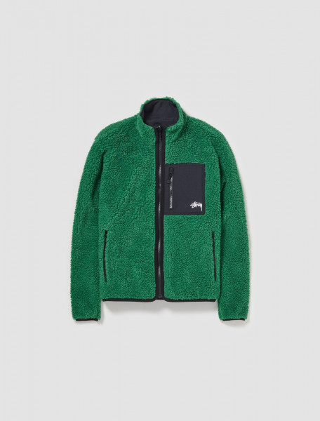 Stüssy - Sherpa Reversible Jacket in Green - 118529