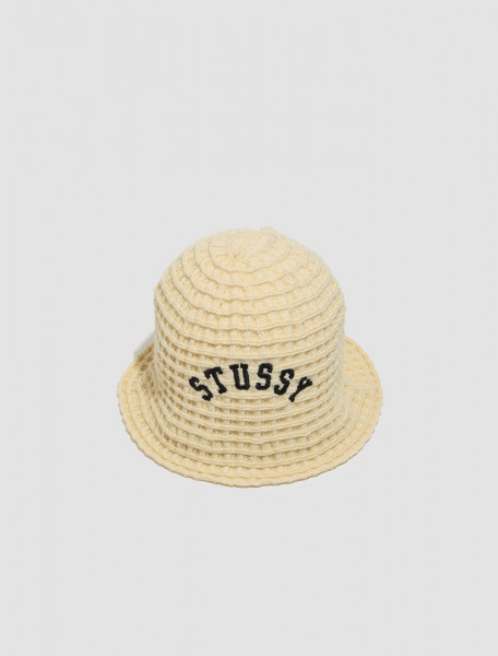 Stüssy - Waffle Knit Bucket Hat in Bone - 1321201