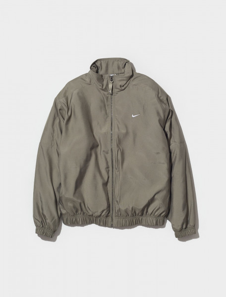 DN1266 320 NIKE NRG SOLO SWOOSH SATIN BOMBER JACKET IN LIGHT ARMY