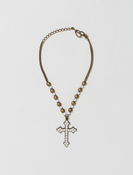 Blumarine - Cross Necklace with Crystals in Brass - 4W011A