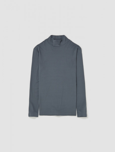Lemaire - Long Sleeve Ribbed Turtleneck in Storm Grey - TO1130_LJ060