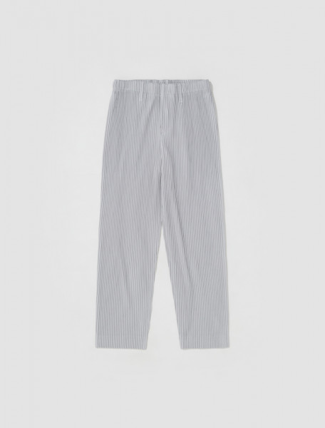 HOMME PLISSÉ ISSEY MIYAKE   PLEATED TROUSERS IN LIGHT GREY   HP29JF15011
