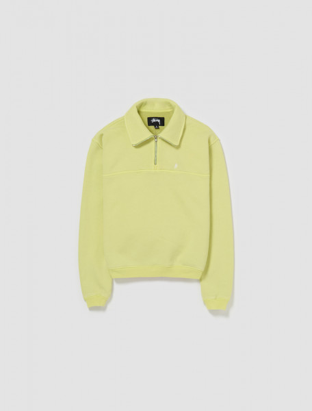 Stüssy - Fleece Zip Mock Neck Sweater in Lime - 118539