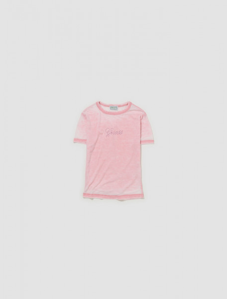 GUESS USA - Classic Logo Baby Tee in Faded Rose - W4GP72KCID0