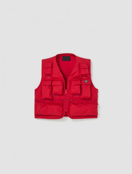 Prada - Outwear Vest with Pockets in Red - SGC499_1XV2_F0AA6