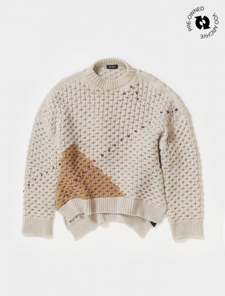 Argyle Knit Sweater in White