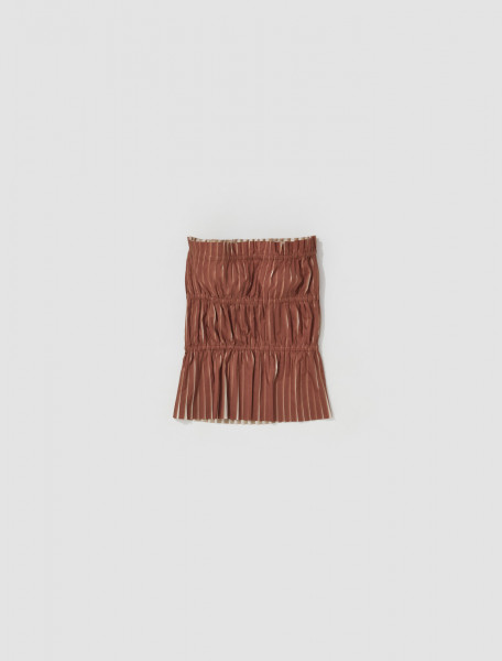 ANNE ISABELLA   PLEATED TOP IN CHESTNUT   FW22 TO6 PL