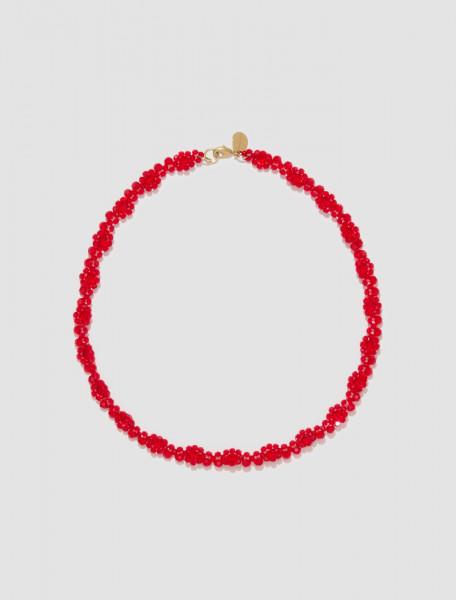 Simone Rocha - Crystal Daisy Chain Necklace in Red - NKS61_M_0903