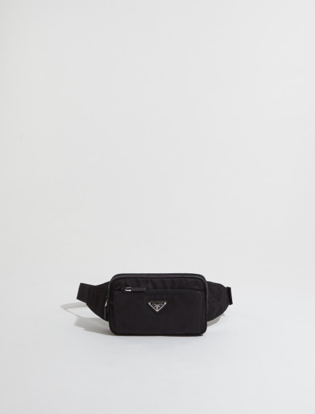 Prada - Re-Nylon and Saffiano Leather Belt Bag in Black - 2VL977_ 2DMG_F0002