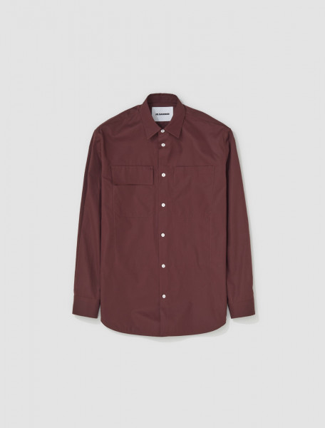 Jil Sander - Cotton Shirt in Dark Brown - J23DL0002_J45001_206