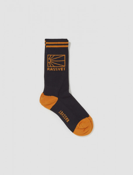 RASSVET - Knit Logo Socks in Black - PACC13K008_1