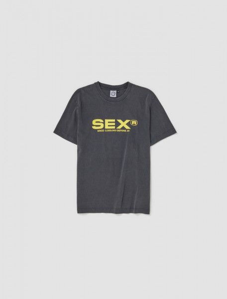 Carne Bollente - Sex'' T-Shirt in Washed Black - AW23ST0106_Washed