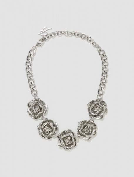 Blumarine - Choker with Metal Roses in Silver - 2W236A-N0996