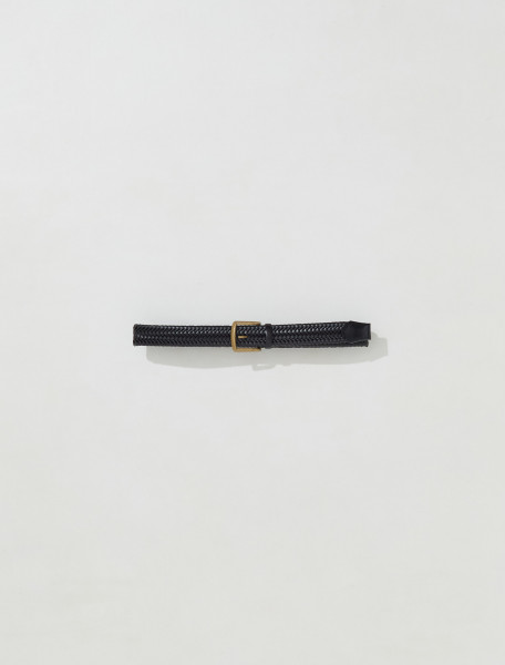 Noah - Braided Leather Belt in Black - A173SS23BLK