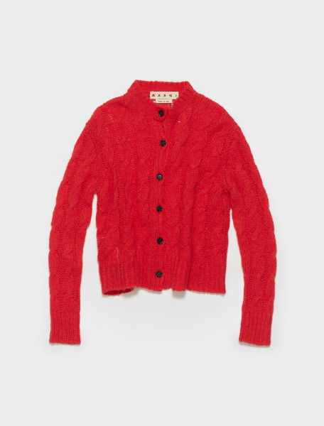 CDMD0174A0-FP113-00R66 MARNI LONG SLEEVE CARDIGAN IN RED