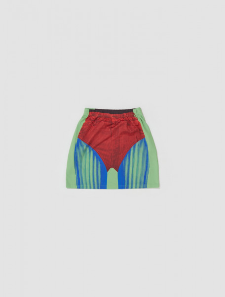 Y Project - x JPG Trompe L'Oeil Janty Mini Skirt in Red - YPJPGWSKIRT2-S24-J104-RED GREEN