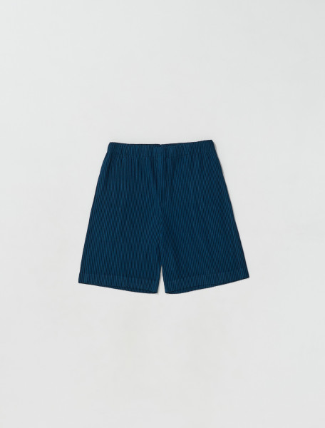 HOMME PLISSÉ ISSEY MIYAKE   HEATHER PLEATED SHORTS IN BLUE   HP26JF142 72